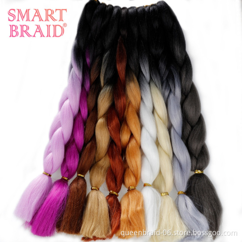 Ombre Braiding Hair Yaki Jumbo Braid Hair Extension Ombre Colors Low Temperature Synthetic Fiber Soft Healthy